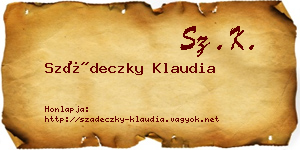 Szádeczky Klaudia névjegykártya