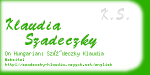 klaudia szadeczky business card